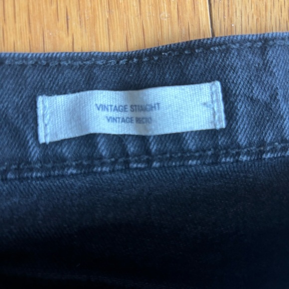 Universal Thread Vintage Straight Leg High Waisted Distressed Black Jeans size 4 - Picture 7 of 8